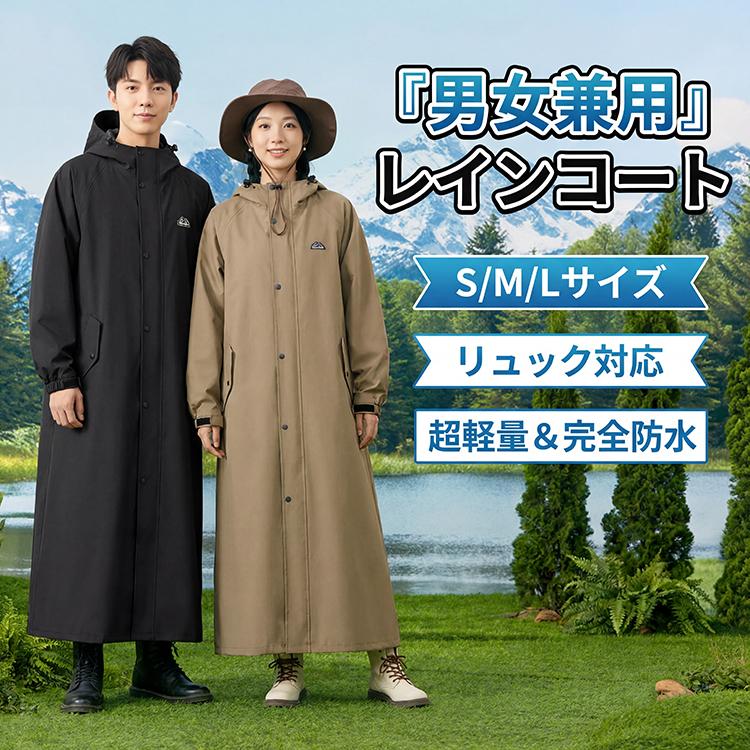 レインコート 自転車 レインウェア レインコート レディース レインコートメンズ ロング丈 自転車 反射テープ リュック対応 多機能 レインコート リュック対応