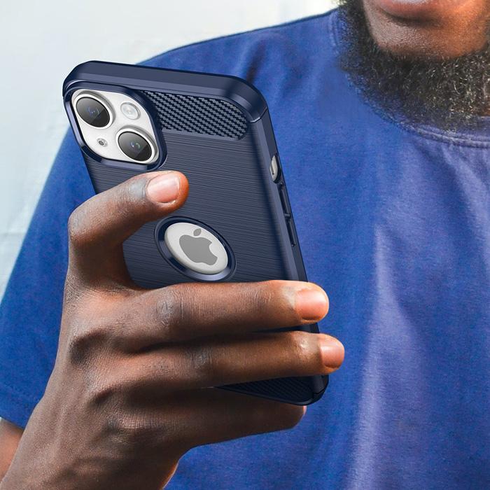 iPhone 14/13 用 ケース 6.1インチケース(ダークブルー) iPhone iPhone14 ケース iPhone13 14 13 TPU 軽量 ストラップホール