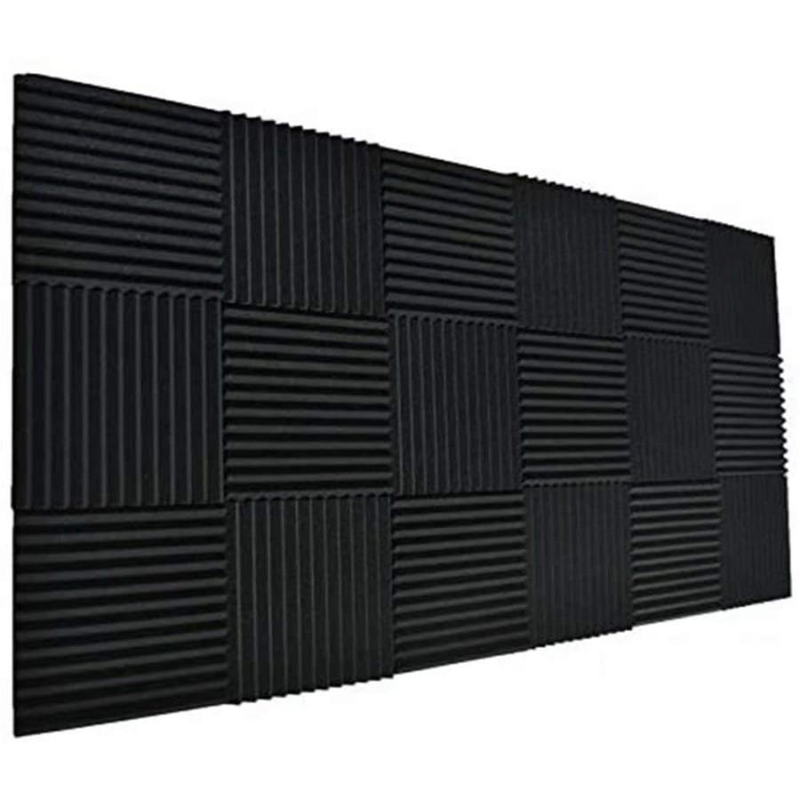 大注目 吸音材 消音 騒音 防音 吸音対策 室内装飾 楽器 ウレタンフォーム ウェッジ 吸音材質ポリウレタン 300 300 25mm 黒 24枚セット 安い購入 Artmedia Ba