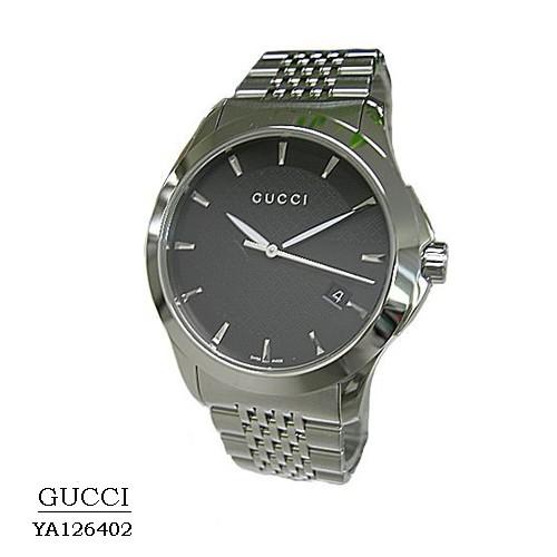 グッチ Gucci Ya 黒文字盤 クオーツ Ssベルト 直営限定アウトレット メンズ