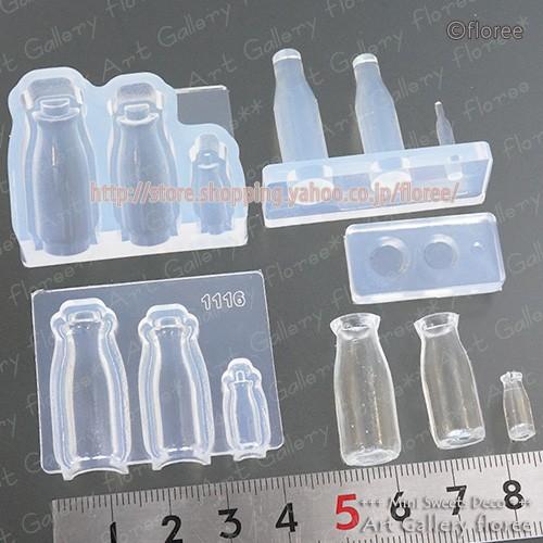 クレイジュエリー型抜き　レトロミルクびん 立体型 シリコンモールド シリコーン型　UVレジン型　ミニチュアボトル フローレ　floree | floree | 01