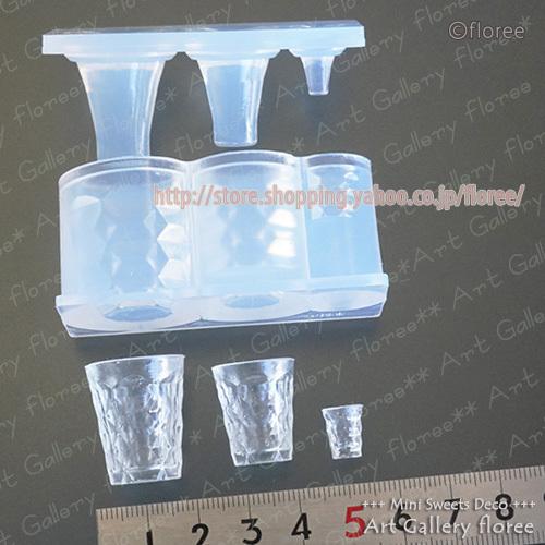 クレイジュエリー型抜き　レトログラス（ダイヤ）立体型 シリコンモールド シリコーン型　UVレジン型　LEDレジン　ミニチュアグラス フローレ floree | floree | 01