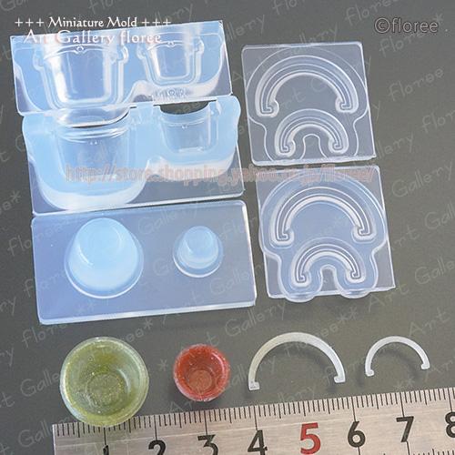 クレイジュエリー型抜き  フードバケツ立体型シリコンモールド シリコーン型　UVレジン型　粘土型　ミニチュアバケツ型　樹脂粘土 フローレ | floree | 01