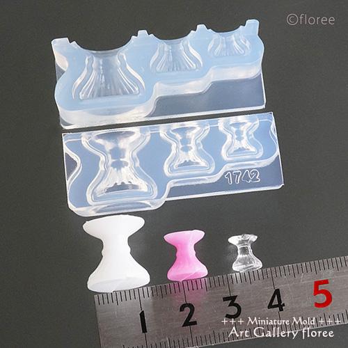 クレイジュエリー型抜き　ケーキスタンド支柱　ミニ 立体型　シリコンモールド シリコーン型　UVレジン型　粘土型　ミニチュアお皿　樹脂粘土 フローレ | floree | 01