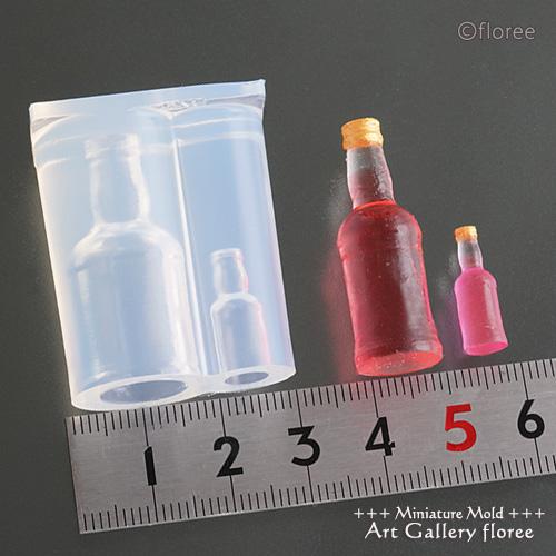 クレイジュエリー型抜き　ドリンクボトル　立体型  シリコンモールド シリコーン型　UVレジン型　ミニチュアボトル フローレ　floree | floree | 01