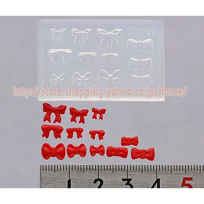 Miniature リボン４タイプ Ｓサイズ　シリコンモールド  ミニチュアリボン型  推し活 推しネイル 粘土型 樹脂粘土 LEDレジン アートギャラリーフローレ floree | floree | 01