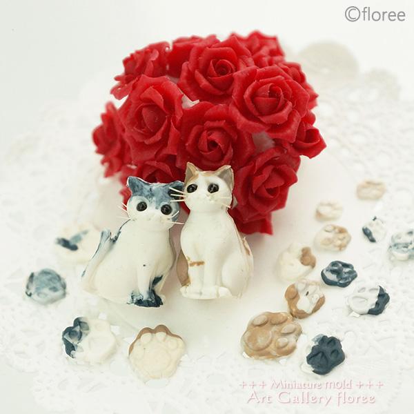 Miniature Animal　猫Cタイプ Ｌサイズ シリコンモールド　ミニチュア用アニマル型 シリコーン型 粘土型　LEDレジン UVレジン 樹脂粘土 フローレ　floree | floree | 04