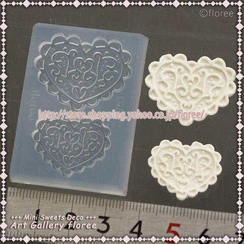 Miniature　Plate　プレート（ハート）　シリコンモールド　レース型　アクセサリーパーツ  粘土型  レジン 樹脂粘土 アートギャラリーフローレ floree | floree | 01