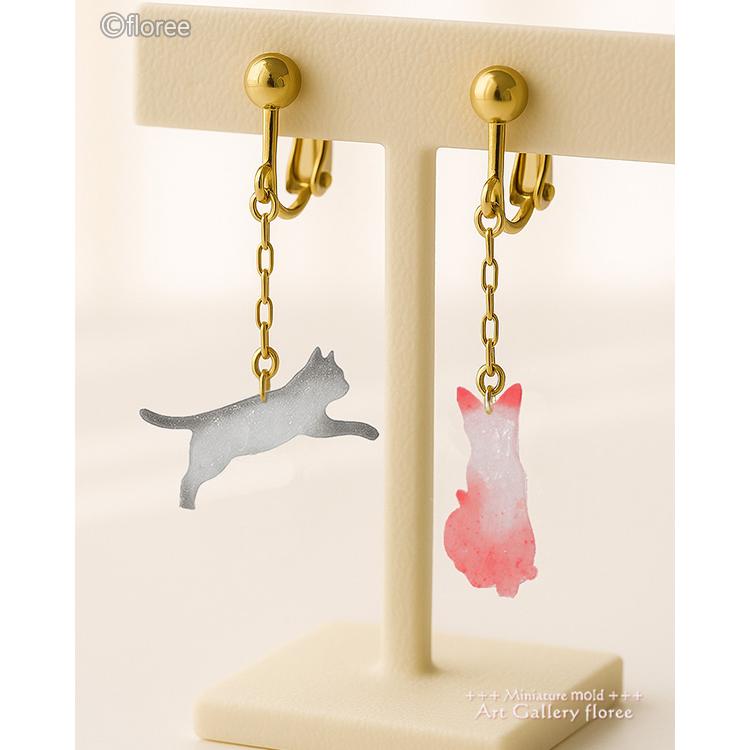 Miniature Animal　ネコEシルエット シリコンモールド　ミニチュア用アニマル型 シリコーン型　LEDレジン UVレジン フローレ　floree | floree | 02