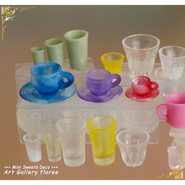Miniature コーヒーカップソーサー　シリコンモールド ミニチュア食器型 シリコーン型　UVレジン型　粘土型　樹脂粘土 フローレ floree | floree | 02