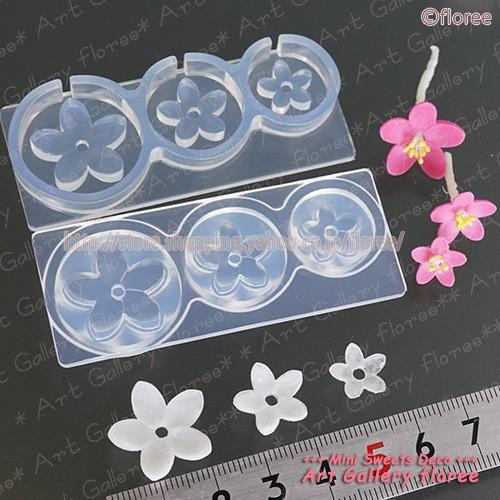 フラワー立体型　桃 シリコンモールド ミニチュア用 クレイ フラワー型 シリコーン型 粘土型  UVレジン 樹脂粘土 フローレ floree | floree | 01
