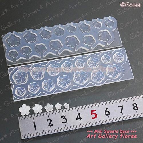 フラワー立体型　梅（極小）5サイズ×3パターン入り シリコンモールド ミニチュア用 クレイ 花型 シリコーン型 粘土型  UVレジン 樹脂粘土 フローレ floree | floree | 01