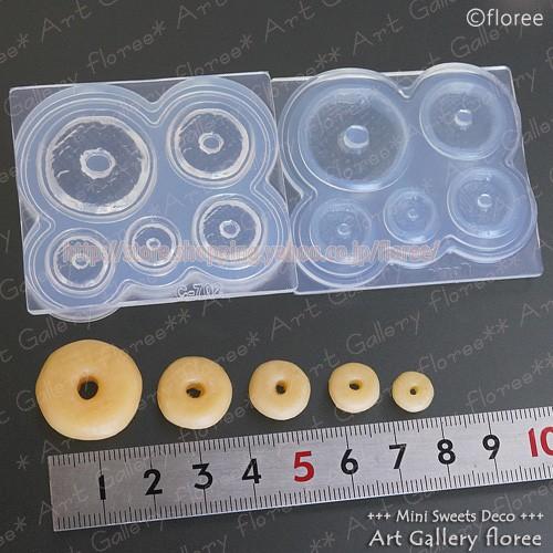 Miniature sweets ドーナツリングJ立体型 シリコンモールド ミニチュア用ドーナツ型 シリコーン型　UVレジン型　粘土型　樹脂粘土 フローレ floree | floree | 01