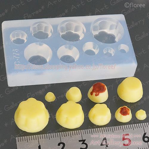 Miniature sweets プリン2タイプ シリコンモールド　ミニチュア用プリン型 シリコーン型　UVレジン型　粘土型　樹脂粘土 フローレ | floree | 01