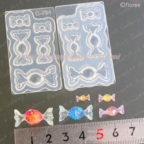 Miniature sweets キャンディー両面型シリコンモールド ミニチュア用キャンディー型 シリコーン型　UVレジン型　粘土型　フローレ | floree | 01