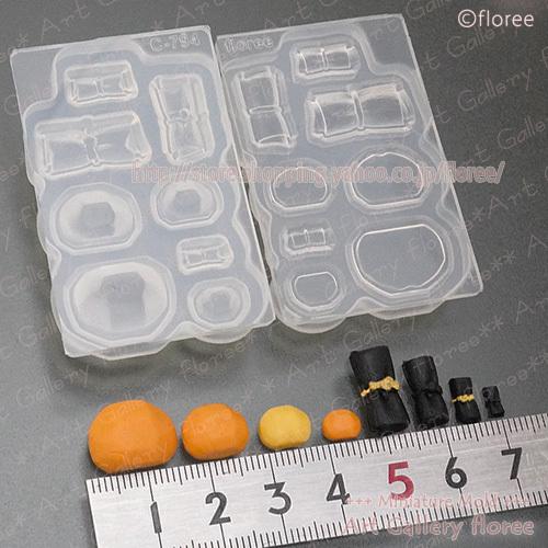 Miniature food 昆布巻＆栗きんとん立体型　シリコンモールド ミニチュア用おせち型 シリコーン型　UVレジン型　粘土型　樹脂粘土 フローレ floree | floree | 01