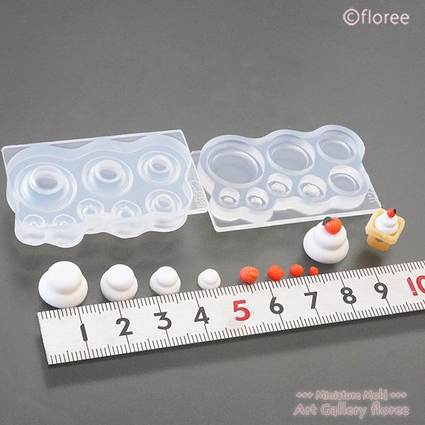 Miniature food 鏡もち立体型 橙付き シリコンモールド ミニチュア用 正月型 シリコーン型　UVレジン型　粘土型　樹脂粘土 フローレ | floree | 01