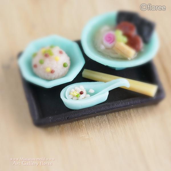 Miniature kitchen レンゲ＆レンゲ皿両面型 中華シリーズ シリコンモールド ミニチュア中華型 シリコーン型　UVレジン型　粘土型　樹脂粘土 フローレ | floree | 03