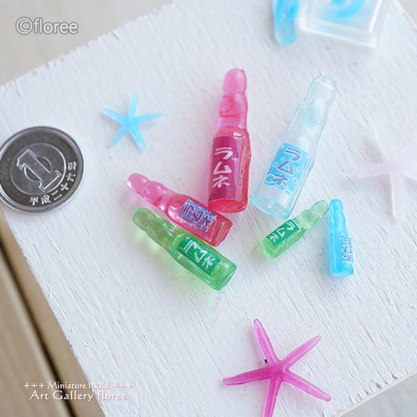 ラムネボトルモールド（ビー玉付き）｜両面シリコーン型（レジン専用）1/12サイズ対応　夏祭り ミニチュア ドリンク制作　レジン  アートギャラリーフローレ | floree | 06