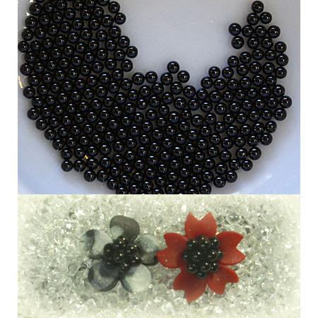 カラービーズ　ブラック　1.8mm玉（穴なし10g） | floree
