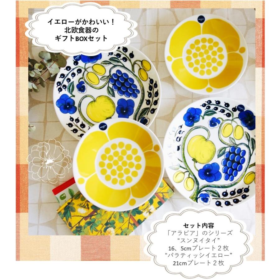 ARABIA Paratiisi イエロー プレート 21cm 2枚セット Paratiisi 【アラビア】パラティッシイエロー プレート ペア21cm スン