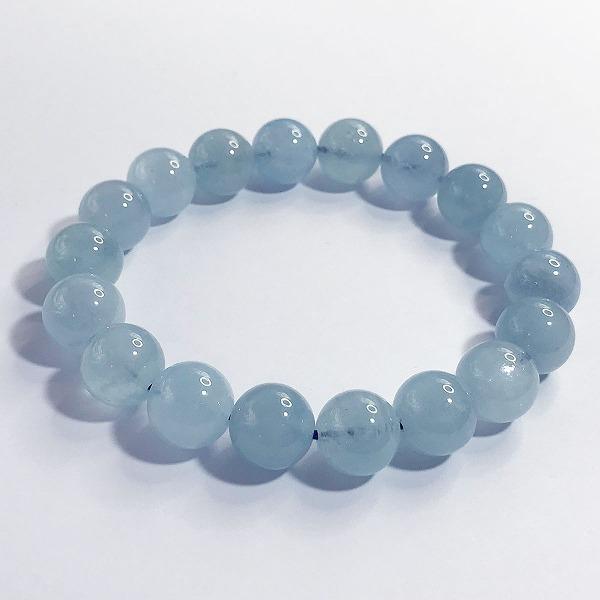 高品質　アクアマリンブレスレット　約10mm 内径約16cm アクアマリン Aquamarine ブレスレット 約10.5mm玉 内径約16cm