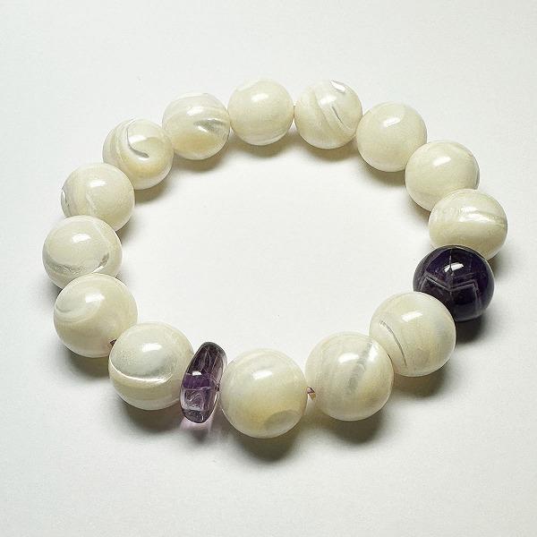 大玉ローズクォーツ(k18刻印)リングとブレスレット