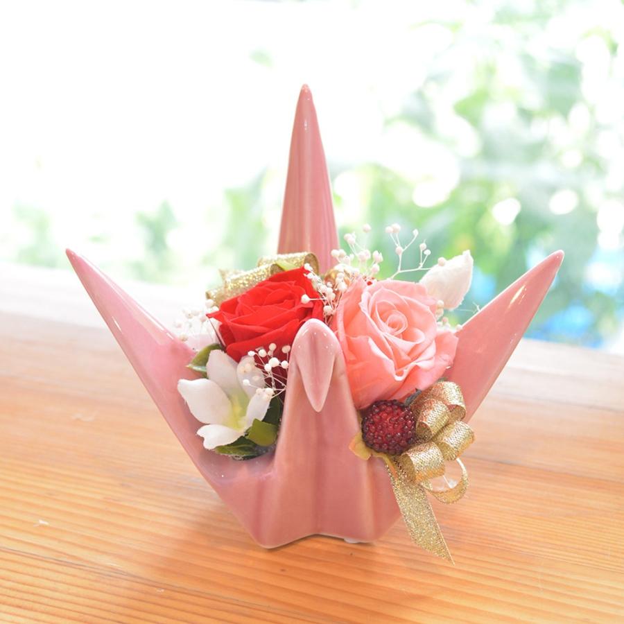 プリザーブドフラワー プレゼント 花 ギフト 和風 折鶴デザイン