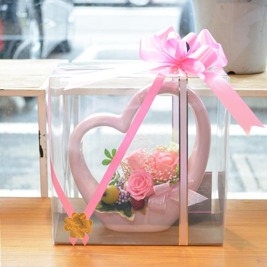 インテリア　プリザーブドフラワー　ハート　バラ　薔薇 ウッドフレーム大型アレンジ ハート プリザーブドフラワー