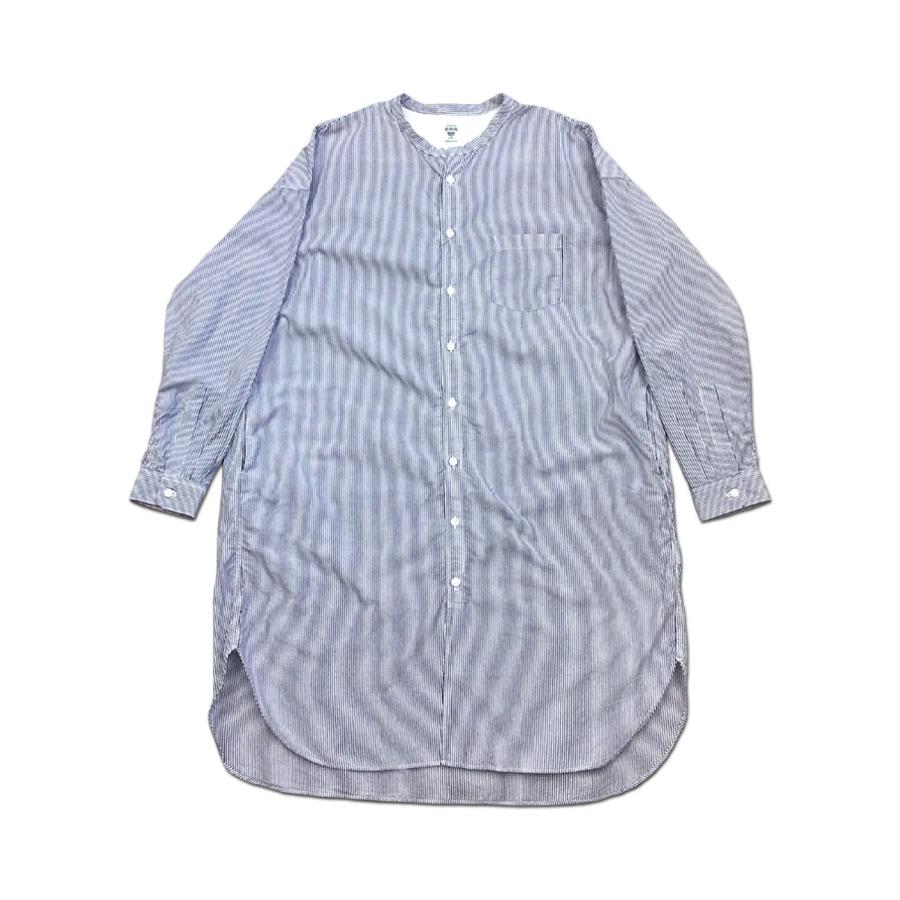 D.M.G 16-554X 29-2 ブロードストライプスタンドカラーチュニック ワンピース シャツワンピース ドミンゴ DMG MadeinJAPAN 日本製 | D.M.G.