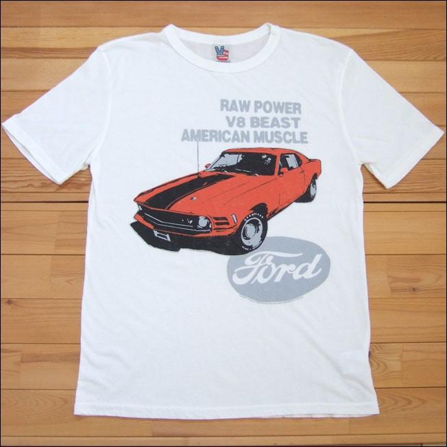 【メール便可】【Men's】JUNKFOOD ジャンクフード Tシャツ FORD フォード Mustang マスタング カットソー 半袖 Made in U.S.A. USA アメリカ製｜flossy