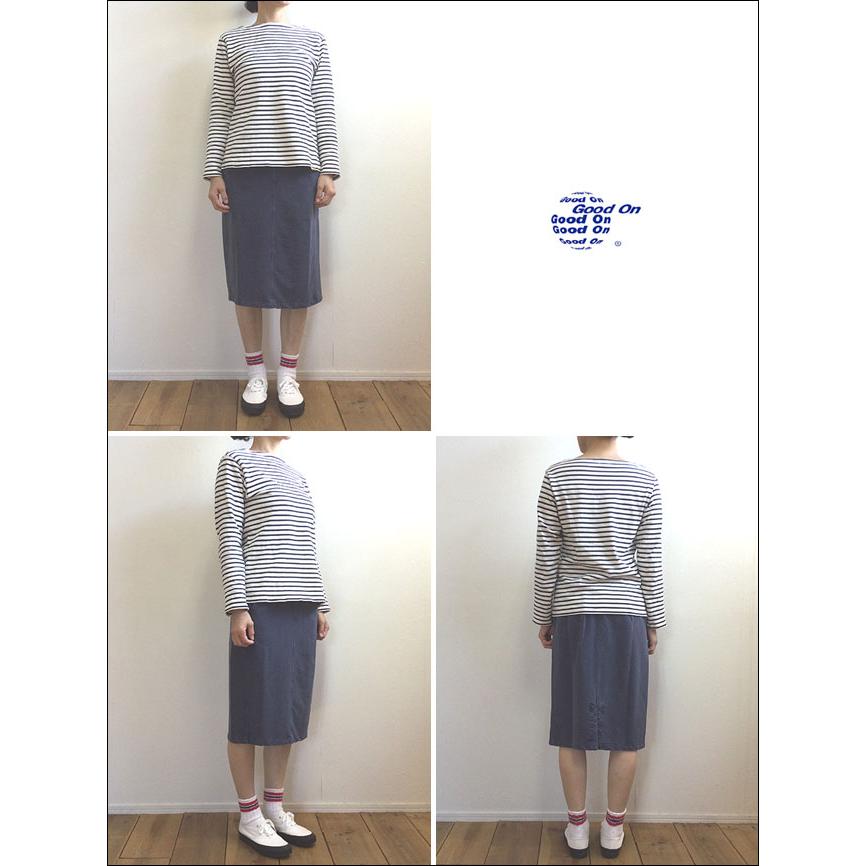 Good On グッドオン RELAX PENCIL SKIRT リラックスペンシルスカート P-NAVY スウェット スカート MadeinJAPAN 日本製 GOSK2301｜flossy｜02