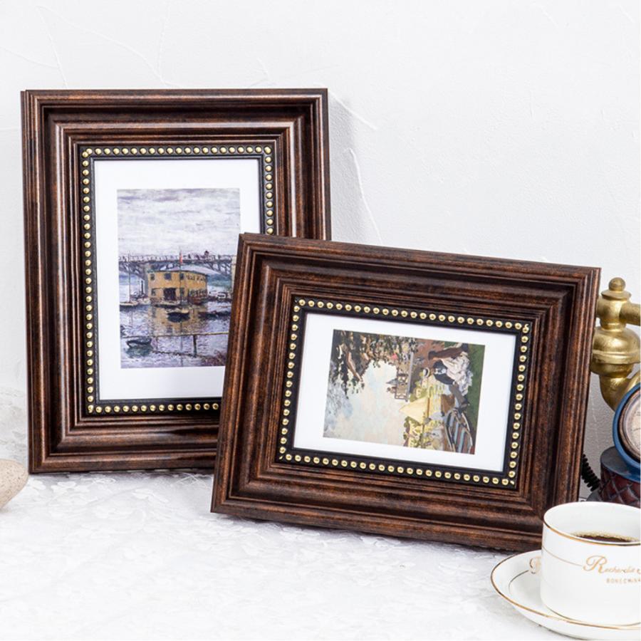 フォトフレーム 写真立て L判 壁掛け兼用 アンティーク調 アメリカン