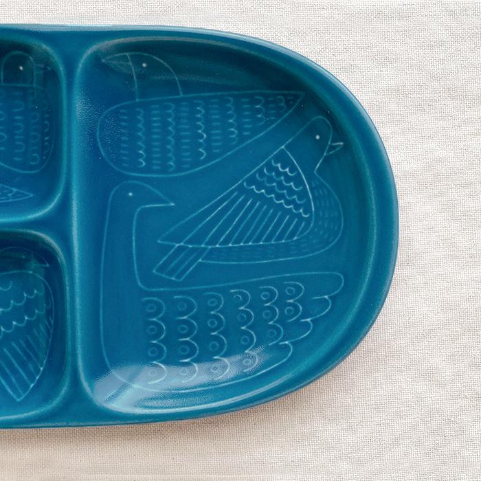 波佐見焼】aiyu（アイユー）bird ミディプレート 藍 平皿 セパレート皿