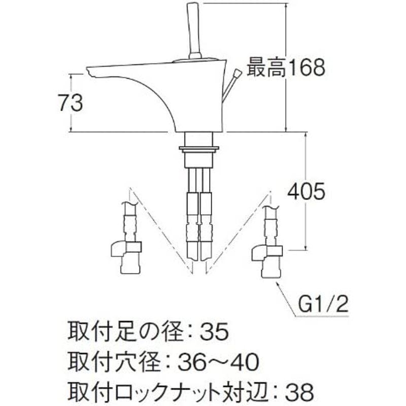 SANEI　洗面用混合栓　roffine　K4780PJV　シングルワンホール洗面混合栓　ポップアップ用