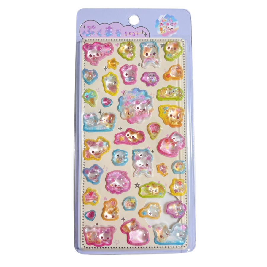 DORO 水色うさぎリボン　タグ付き、シール付き、ステッカーシート付き　完品 在庫処分特価・セール】ミントイン ぷくまるシール3 まじかるうさぎ