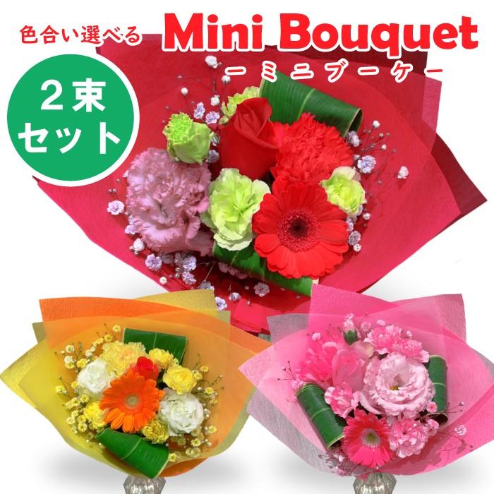 ミニブーケ 2束セット 生花 2000円 卒園 卒業 切り花 卒業式