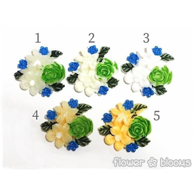 フラワーカボション ブーケ(着色タイプ） 25mm : flower blooms - 通販