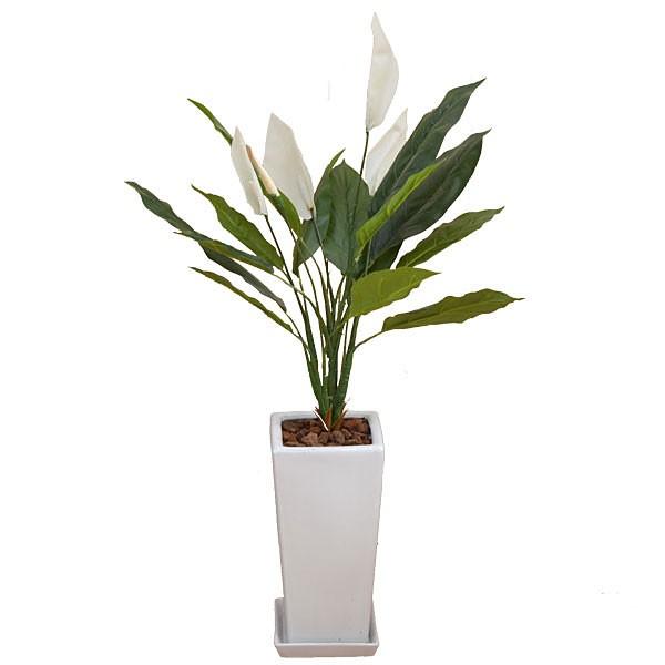 人工観葉植物 スパティフィラム スクエア陶器鉢 売れ筋介護用品も