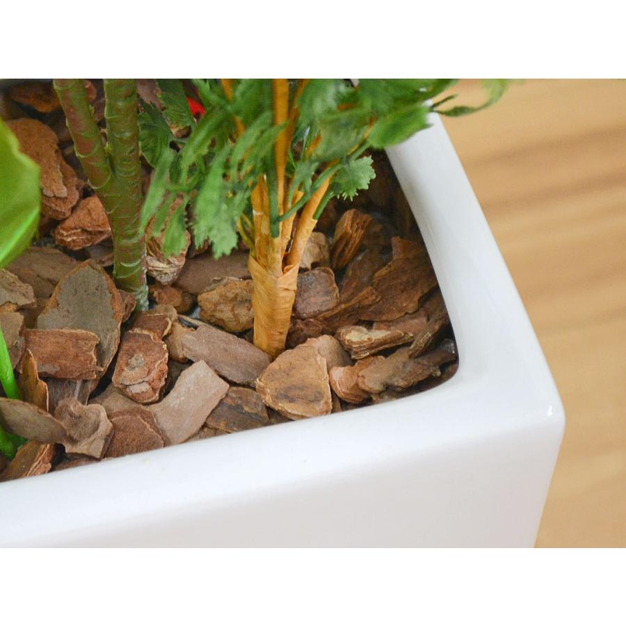 人工観葉植物 寄せ植え(ドラセナ・ソングオブインディア) 陶器鉢