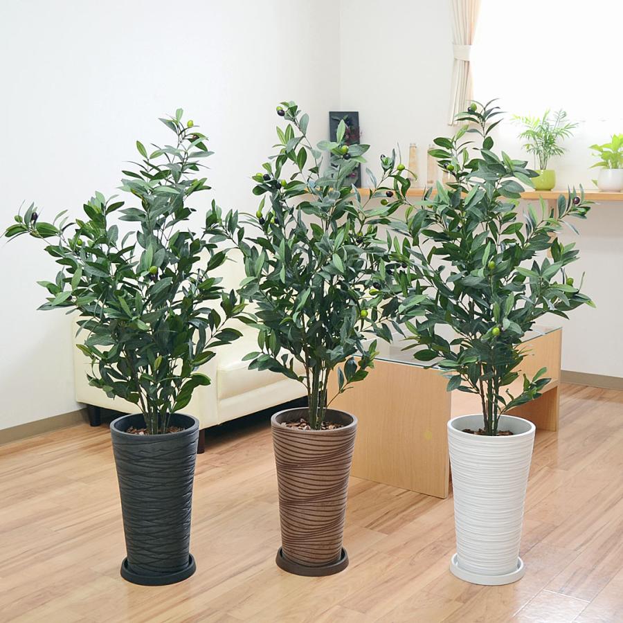 人工観葉植物 オリーブ 実付き デザイン鉢 造花 フェイクグリーン 