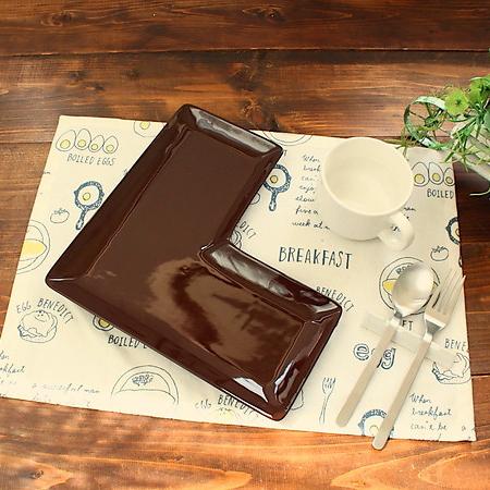 L型チョコレートプレート(洋食器 プレート お皿 大皿 カフェ風 カフェ
