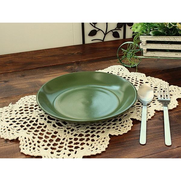 モスグリーン パスタプレート(洋食器 お皿 プレート 大皿 パスタ