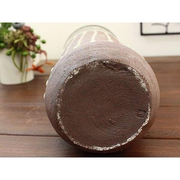 陶器製赤土色花瓶 約20cm