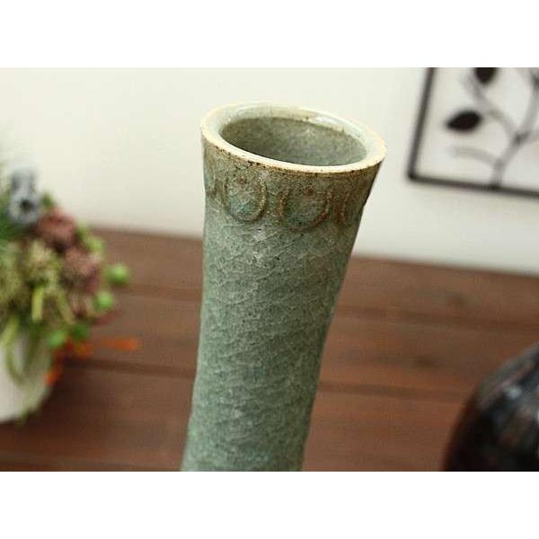 手造り 鶴首花瓶(貫入入り) (和食器/花器/花瓶/手づくり/手造り/多治見