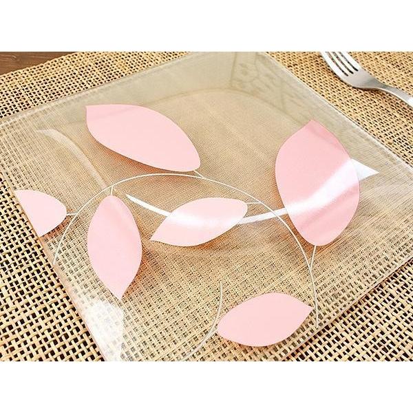 Leafガラスプレート pink (洋食器 パスタ皿 盛皿 大皿 アウトレット