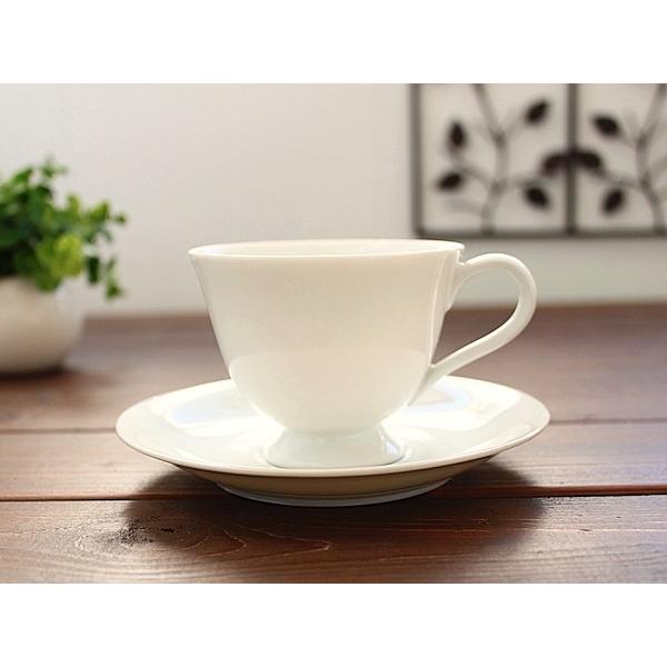 高台コーヒーカップ&ソーサー (洋食器 白い食器 伏せ焼き 紅茶