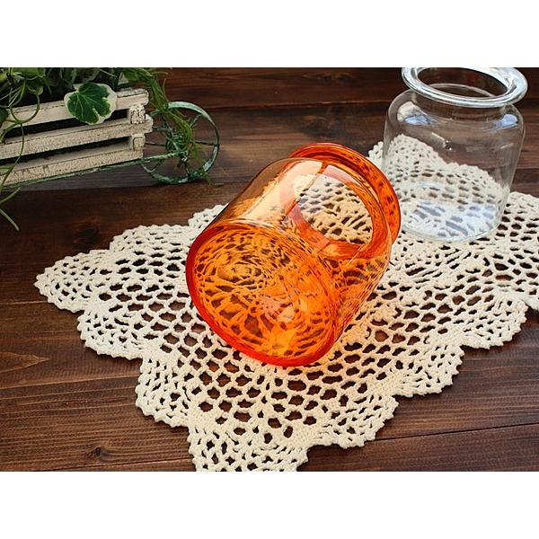 オレンジ ガラス瓶(洋食器 ガラス 瓶 収納 ボトル 容器 花瓶 お洒落