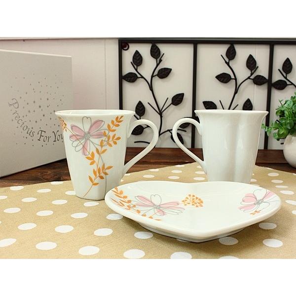 La brise ハートペアマグカップ&プレート(洋食器 カップ コーヒーカップ マグカップ お皿 プレート ペア食器 ペア 箱入り プレゼント アウトレット 日本製)|flower-may|04