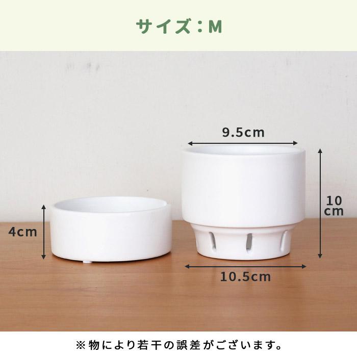 カラーが選べる植木鉢 すーさん Mサイズ 資 PP-0255-M 3号 受皿付 陶器